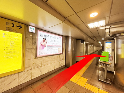 日比谷線恵比寿駅からのルート 道順1の写真