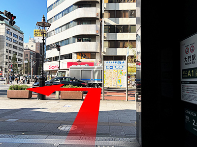 大門駅からのルート 道順2の写真