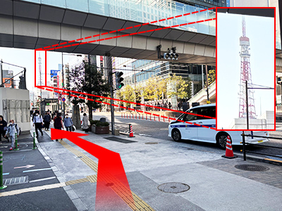 浜松町駅からのルート 道順2の写真