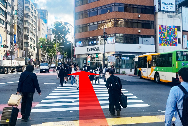 JR渋谷駅からのルート 道順3の写真