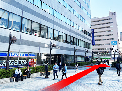 田町駅からのルート 道順2の写真